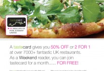 Taste Card Full Page in Weekend Magazine